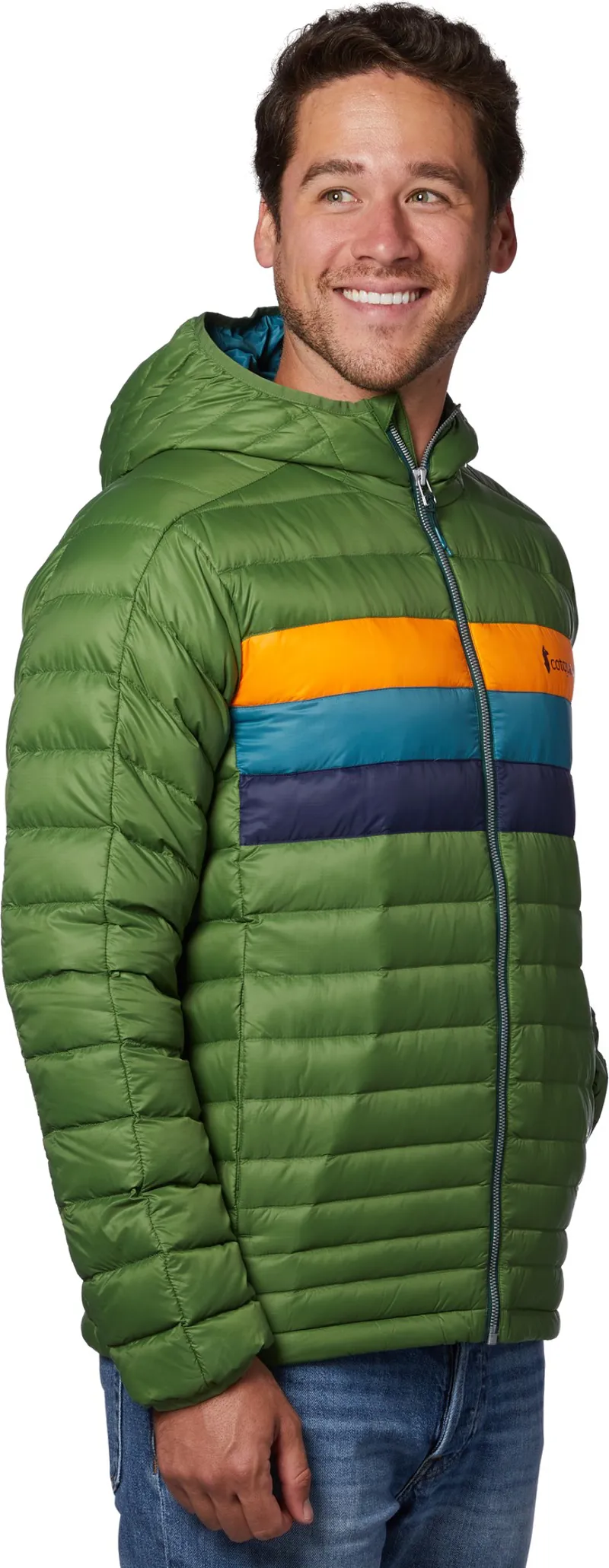 Cotopaxi Mens Fuego Down Hooded Jacket - Avocado Stripe-4